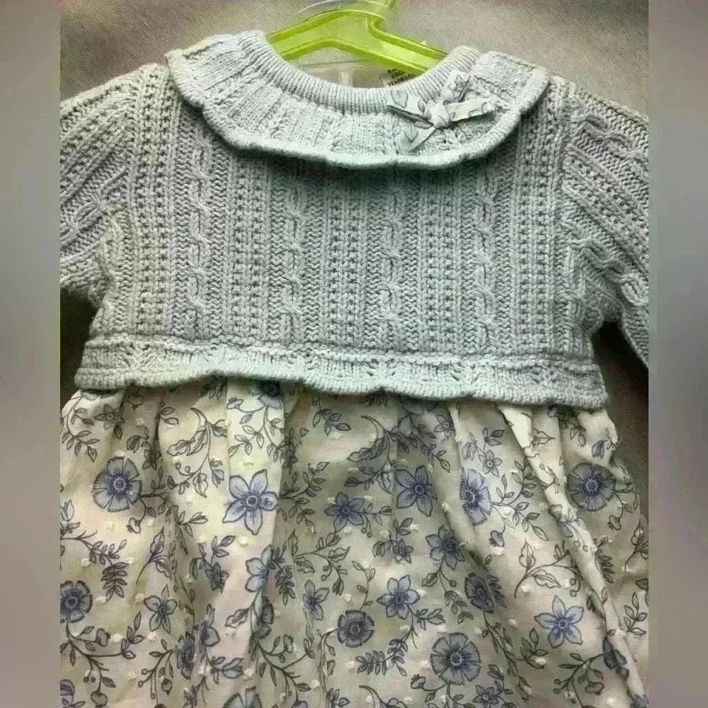 Shabby Chic Sweater Dress with Tights Size 3/6 months NWOT - Picture 2 of 6